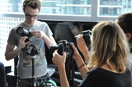 Calibrating 3 DSLR camera's...