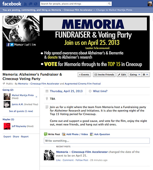 Memoria's Alzheimer's Fundraiser and Voting Party