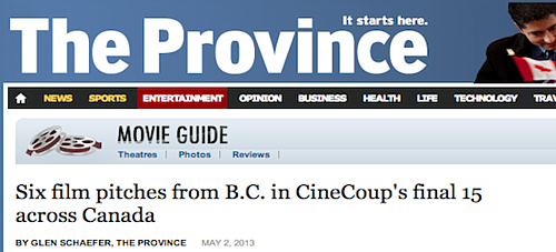 The Province - Six film pitches from B.C.